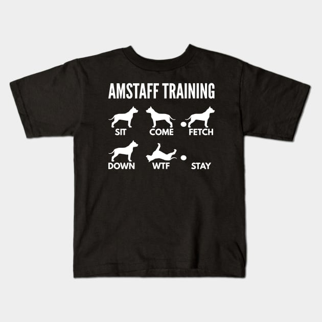 Amstaff Training Amstaff Dog Tricks Kids T-Shirt by DoggyStyles